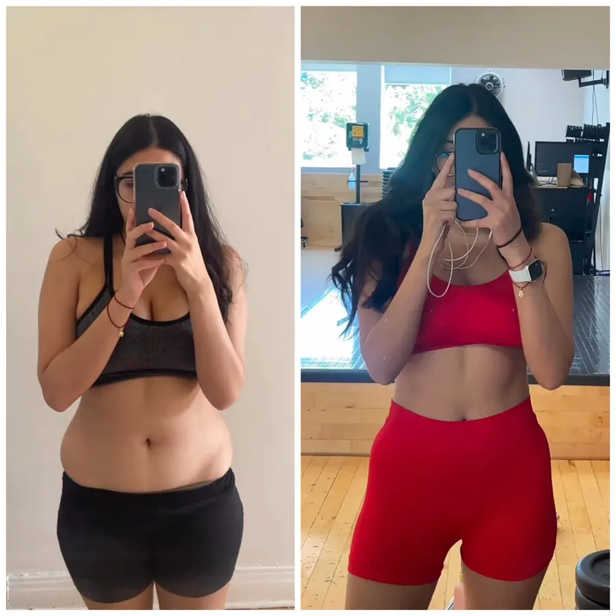 Client weight loss transformation before and after