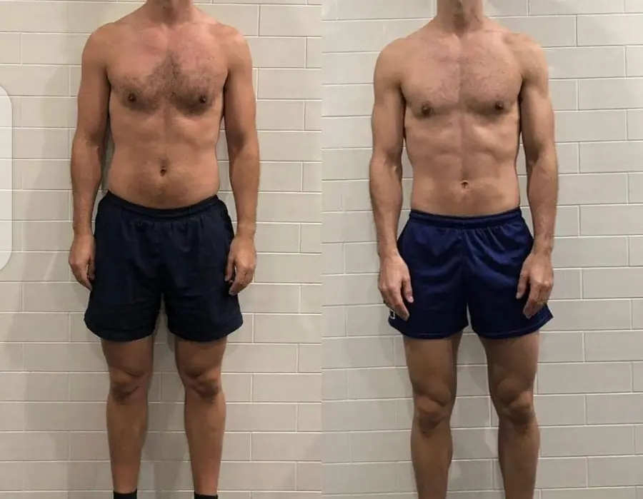 Client weight loss transformation before and after