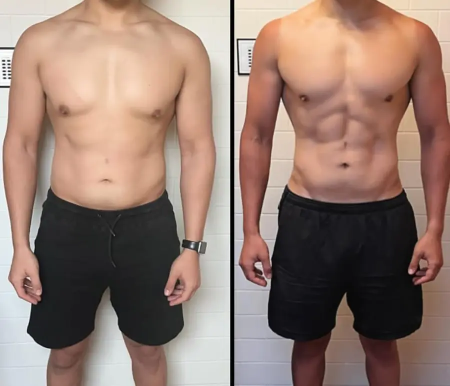 Client muscle definition transformation before and after